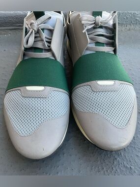 BALENCIAGA GRAY RUNNER RACE SNEAKERS SZ 46/13
